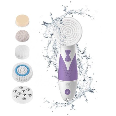 3-Speed Microdermabrasion Facial Brush Electric Waterproof Facial Cleansing Brush 5 IN 1 Spin Face Scrub Brush