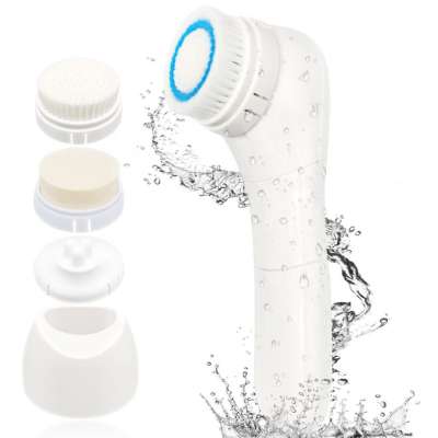 Electric Sonic Facial Brush Vibrating Body Cleansing Brush 4-in-1 Face Wash for Deep Clean Skin Care Exfoliator Face Brush Set